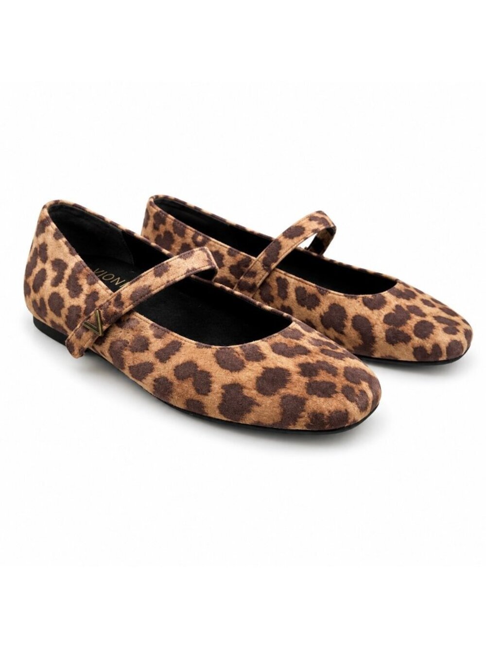 Vionic Alameda Tan Leopard Leather Orthotic Mary Jane Flats Womens 11 Square Toe - Picture 3 of 7